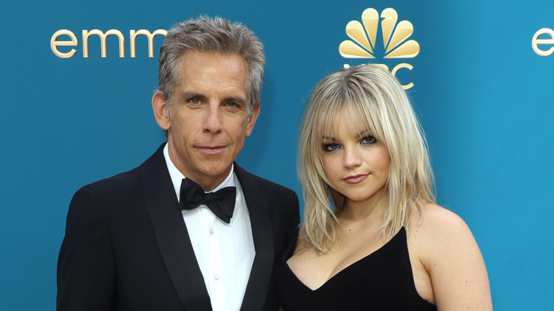 Ben and Emma Stiller posing on the Emmys red carpet