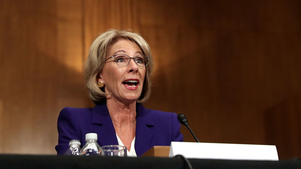 Betsy DeVos speaks at hearing