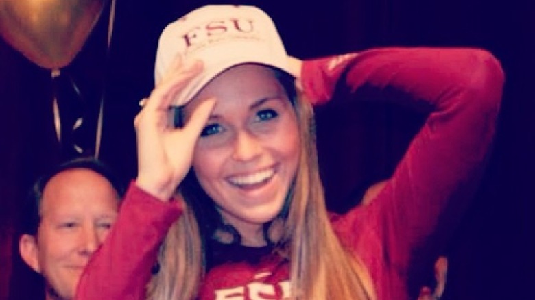 Meghan Dressel with FSU hat