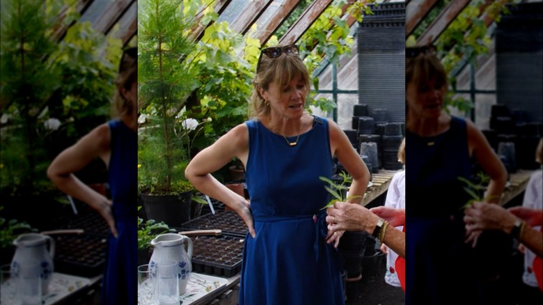 Catherine FitzGerald in her greenhouse