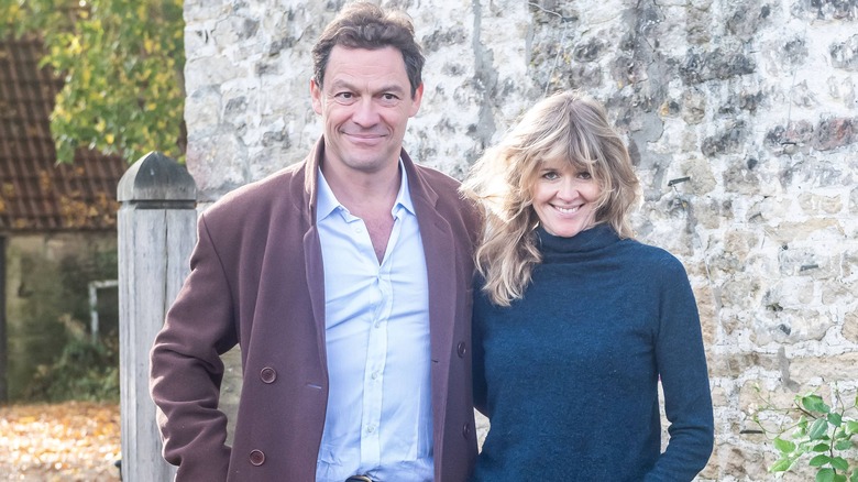 Dominic West and Catherine FitzGerald smiling