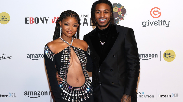 Halle Bailey and DDG posing