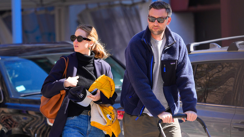 Jennifer Lawrence and Cooke Maroney walking in NYC