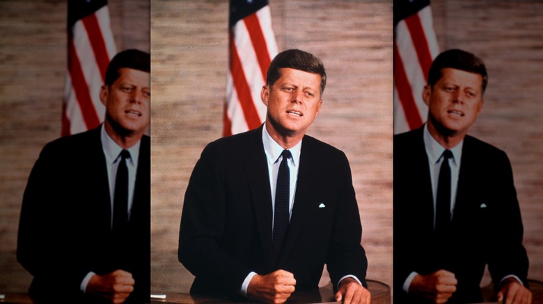 John F. Kennedy making a speech