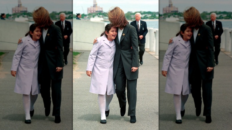 Caroline Kennedy hugging her daughter Tatiana