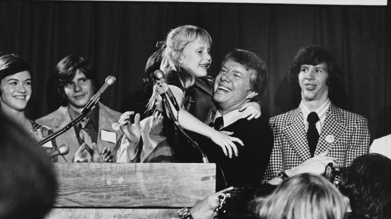 Jimmy Carter and Amy Carter in 1974