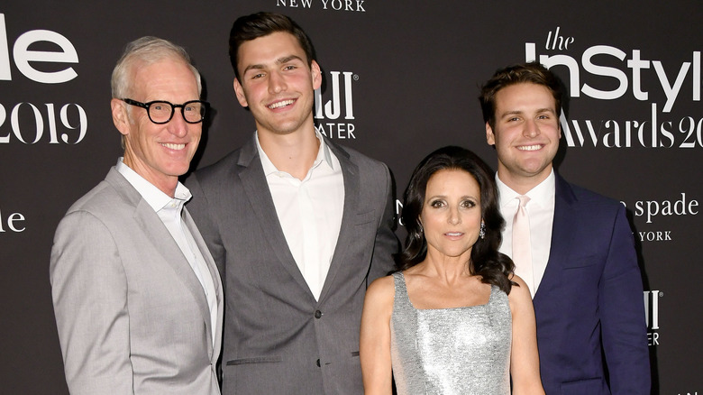 Julia Louis-Dreyfus, Brad Hall, and sons Charlie and Henry