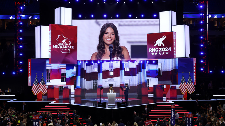 Kai Trump onscreen at the RNC