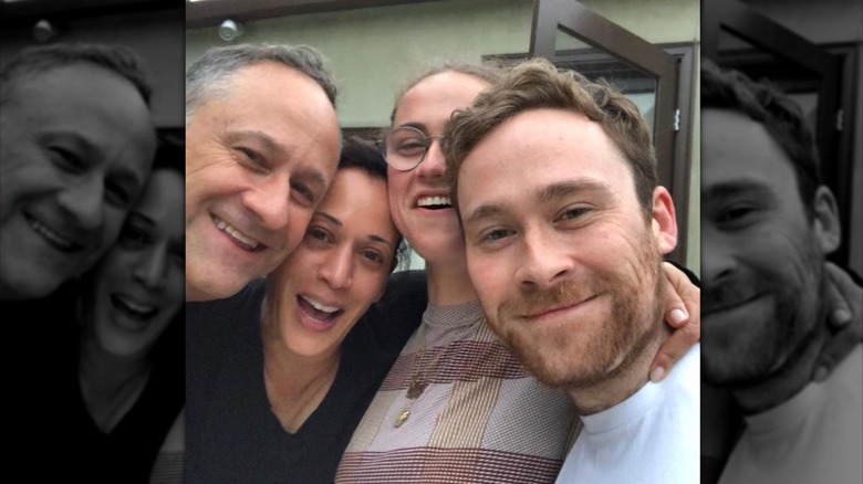 Selfie of U.S. Second Genlteman Doug Emhoff, U.S. Vice President Kamala Harris, Ella Emhoff, and Cole Emhoff 