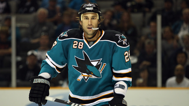 Jay Leach playing for the San Jose Sharks