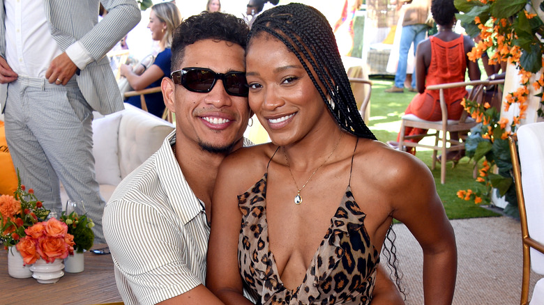 keke palmer sitting on boyfriend darius jackson's lap