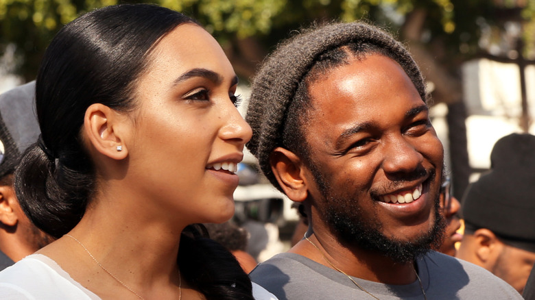 Whitney Alford and Kendrick Lamar at event