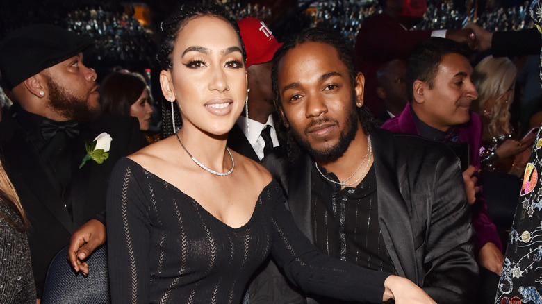 Whitney Alford and Kendrick Lamar at event