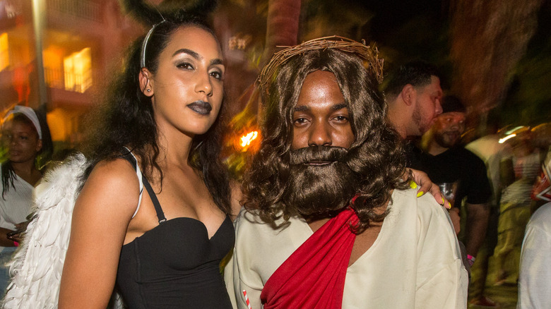 Whitney Alford and Kendrick Lamar at dress-up event