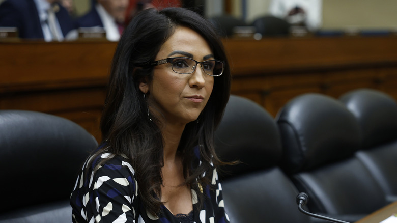 Lauren Boebert sitting during a hearing