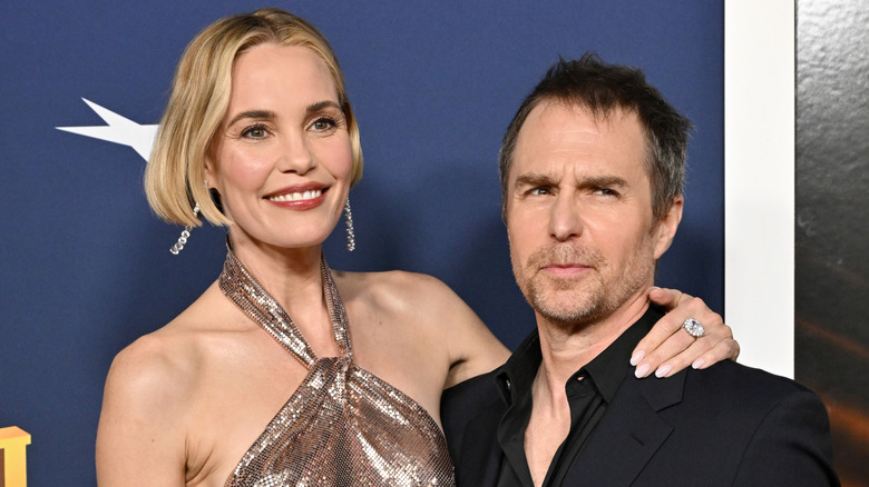 Leslie Bibb and Sam Rockwell at an event