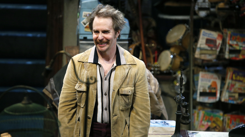 Sam Rockwell onstage at Broadway show "American Buffalo"