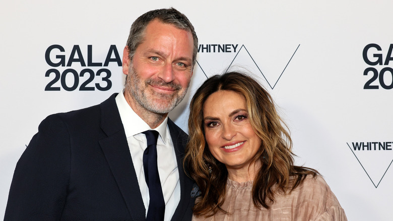 Mariska Hargitay and Peter Hermann smiling