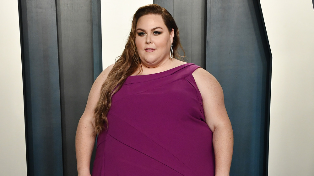 Chrissy Metz in purple dress