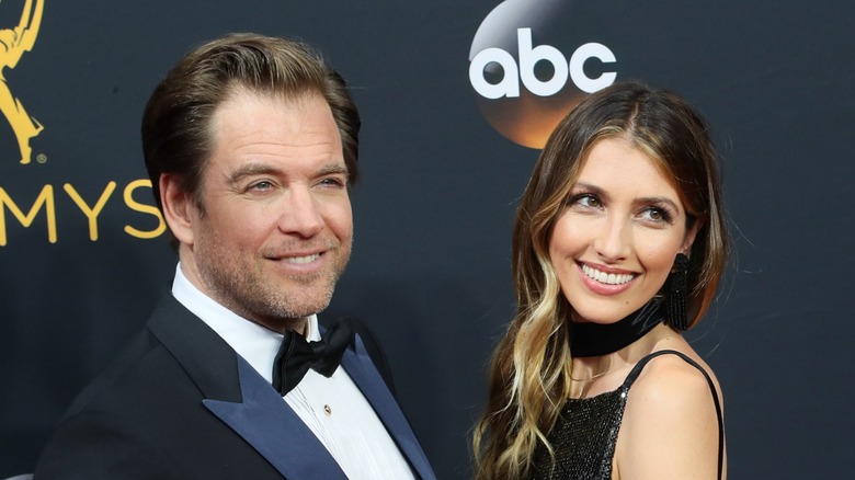 Michael Weatherly and Bojana Jankovic Weatherly smiling