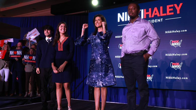 Nikki Haley campaigning with Rena and Joshua 