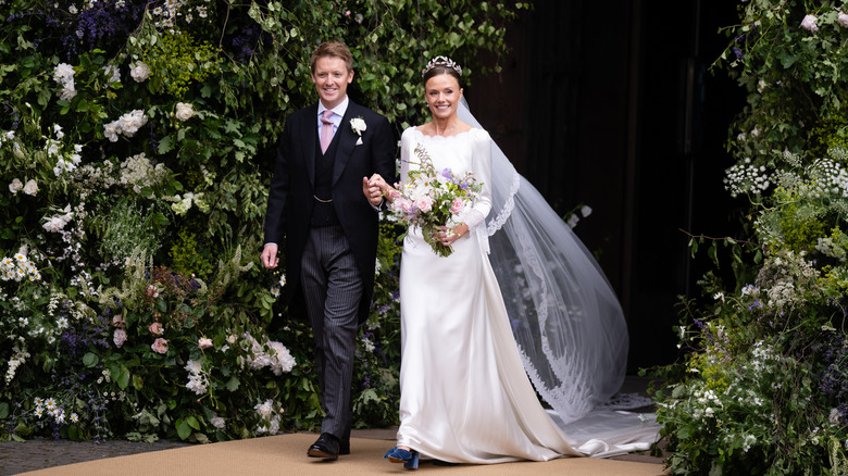 The Duke and Duchess of Westminster on wedding day