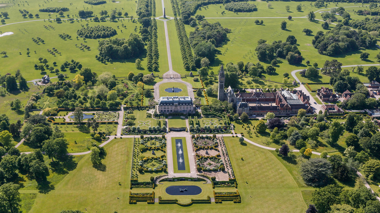 An aerial view of Eaton Hall 