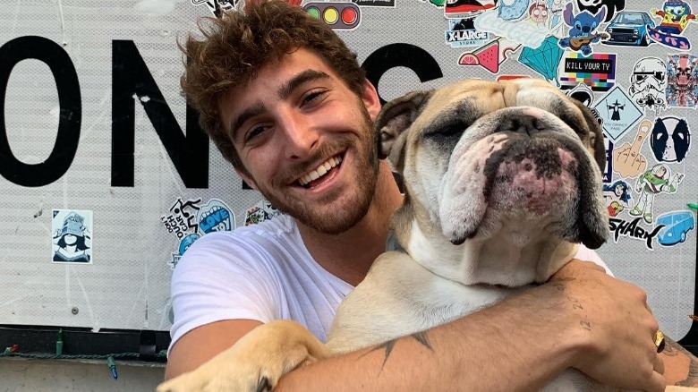 Jackson Guthy with his dog