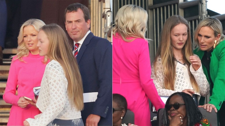 Lindsay Wallace with Peter Phillips and daughter; Zara Tindall