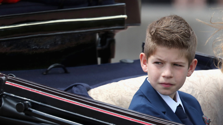 Viscount Severn riding in a carriage