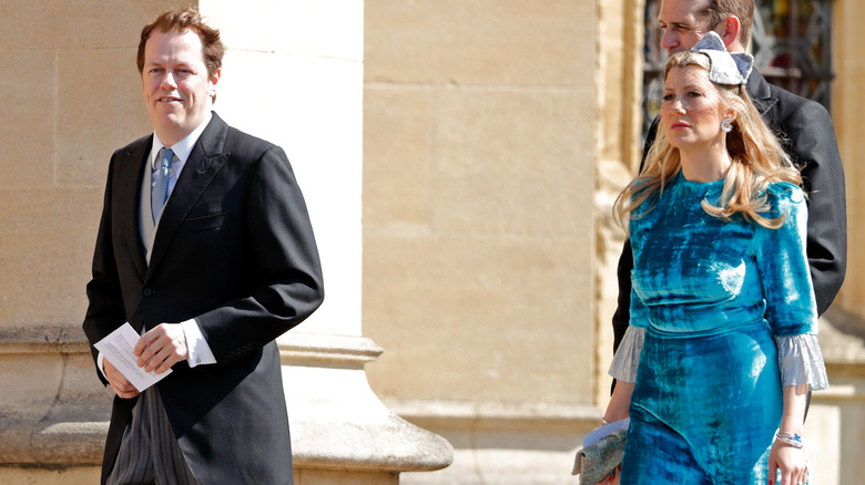 Sara and Tom Parker Bowles walking