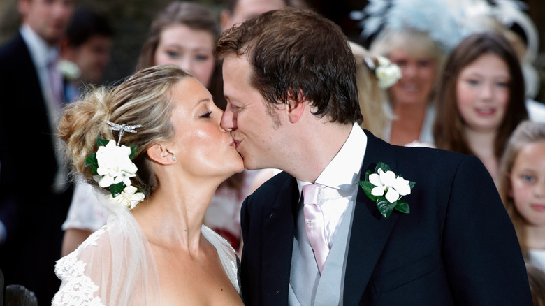 Tom and Sara Parker Bowles sharing a kiss