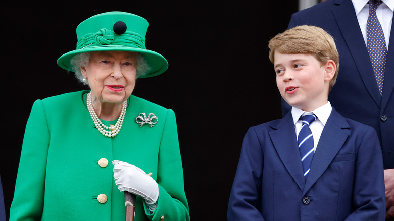 Prince George with the queen 