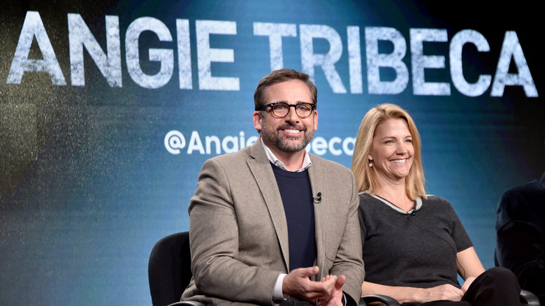 Steve and Nancy Carell onstage at an event