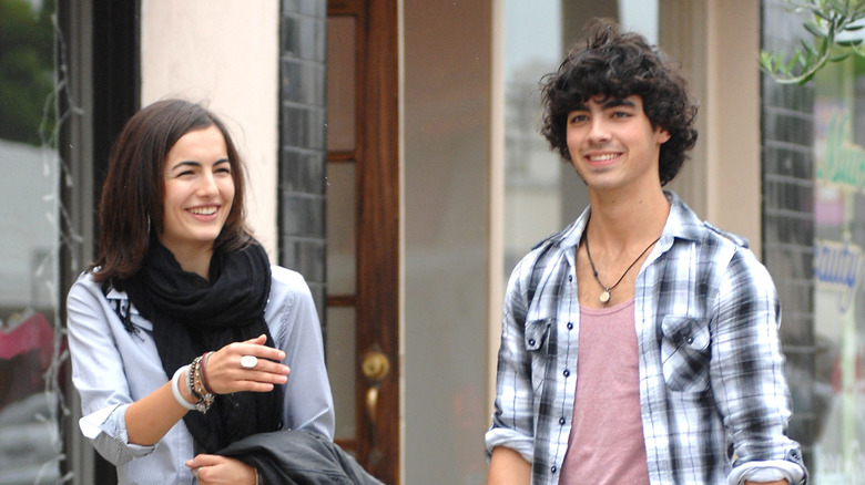 Camilla Belle and Joe Jonas smiling on the street on June 3, 2009 in West Hollywood, California