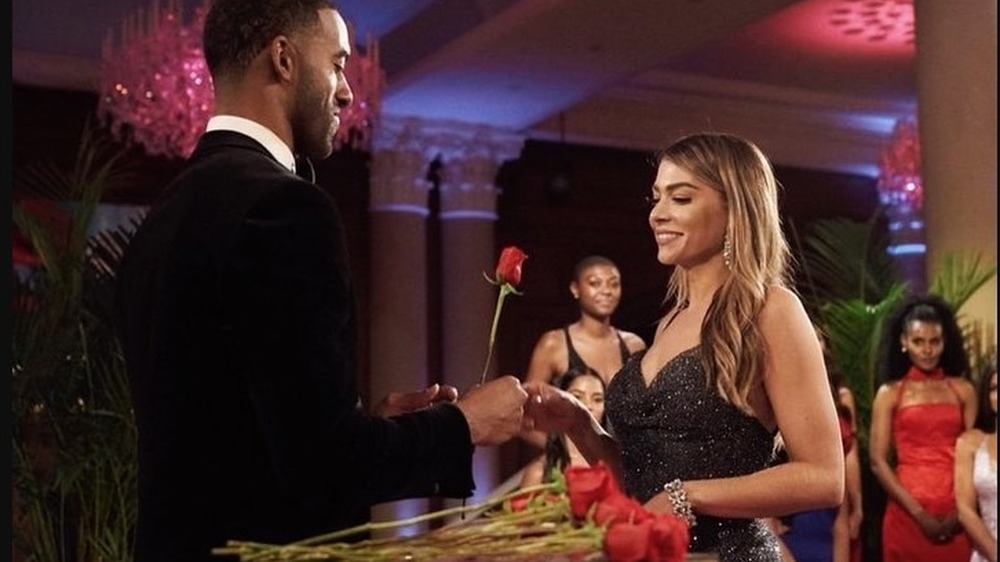 Sarah Trott's Instagram receiving rose from Matt James