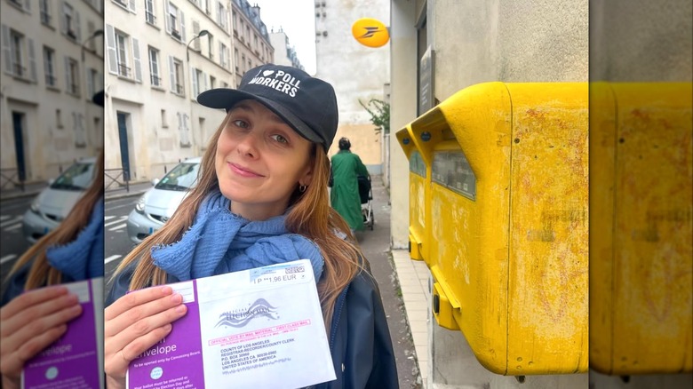 Pauline Chalamet sending in her ballot