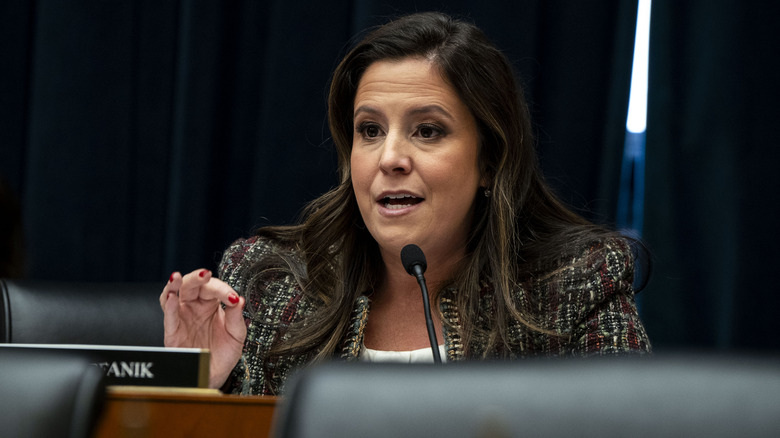 Elise Stefanik speaking into microphone