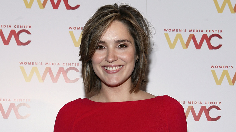 Margaret Brennan in a red top