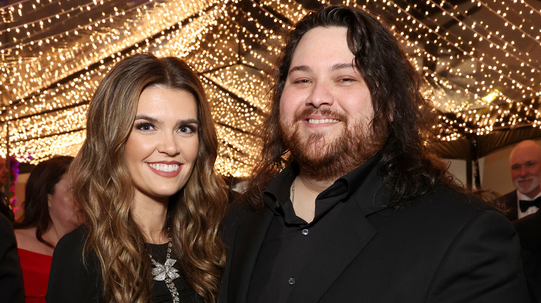 Andraia Allsop and Wolfgang Van Halen smiling