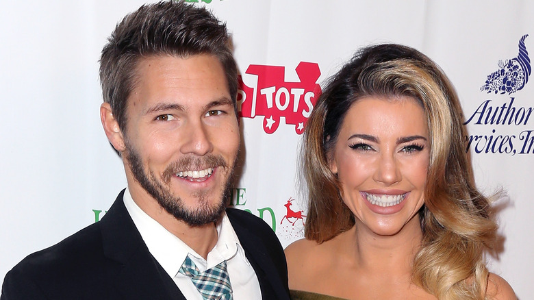 Scott Clifton and Jacqueline MacInnes Wood posing on the red carpet