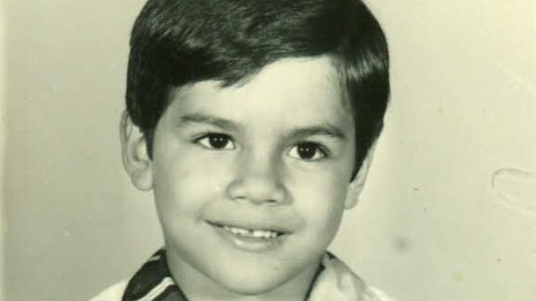 black and white photo of Ojani Noa as a child