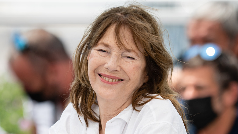 Jane Birkin wearing white