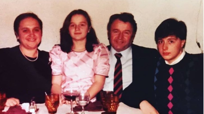 The Bastianich family poses at their restaurant Felice.