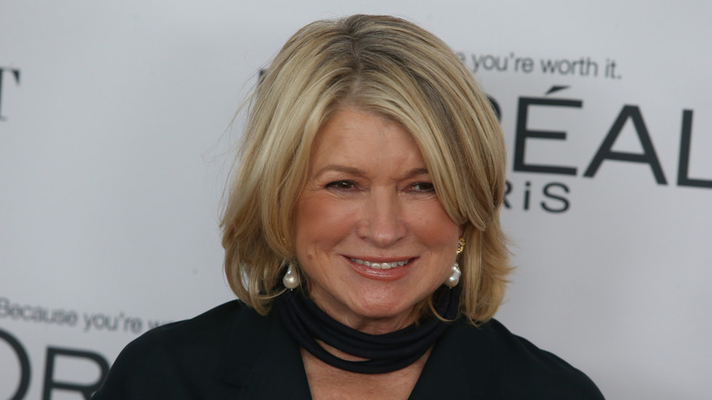 Martha Stewart smiling in a dark top