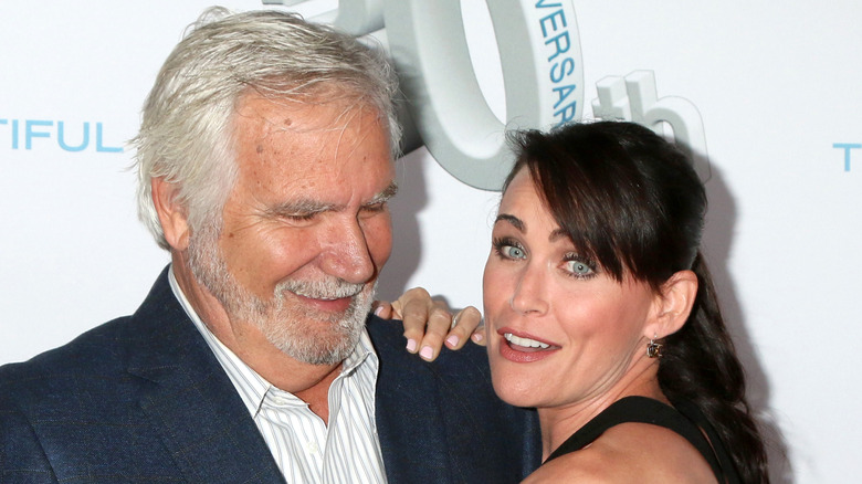 John McCook and Rena Sofer posing