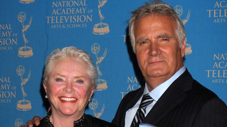 John McCook and Susan Flannery posing