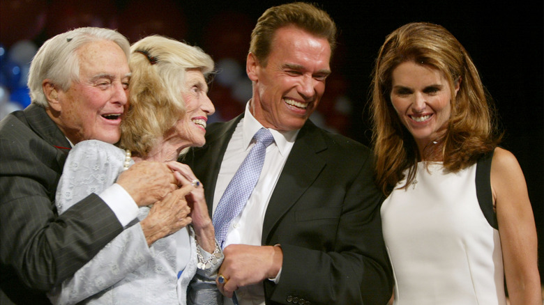 Eunice Kennedy Shriver, Sargent Shriver, Maria Shriver, and Arnold Schwarzenegger 