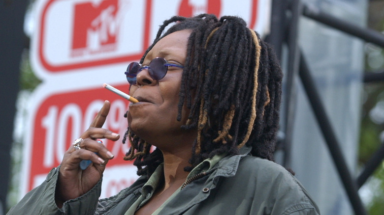 Whoopi Goldberg smoking