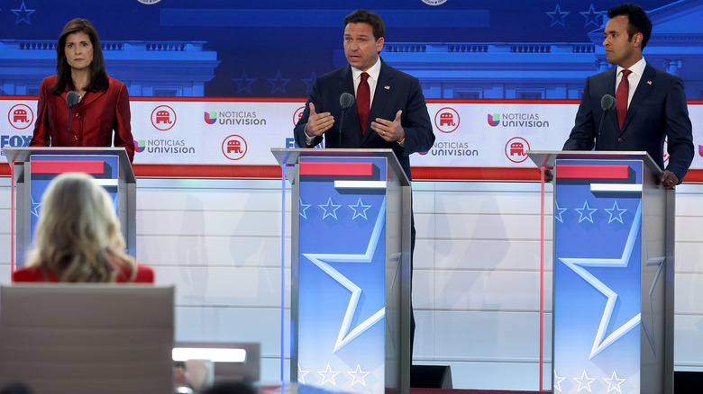 Nikki Haley, Ron DeSantis, and Vivek Ramaswamy at the GOP debate